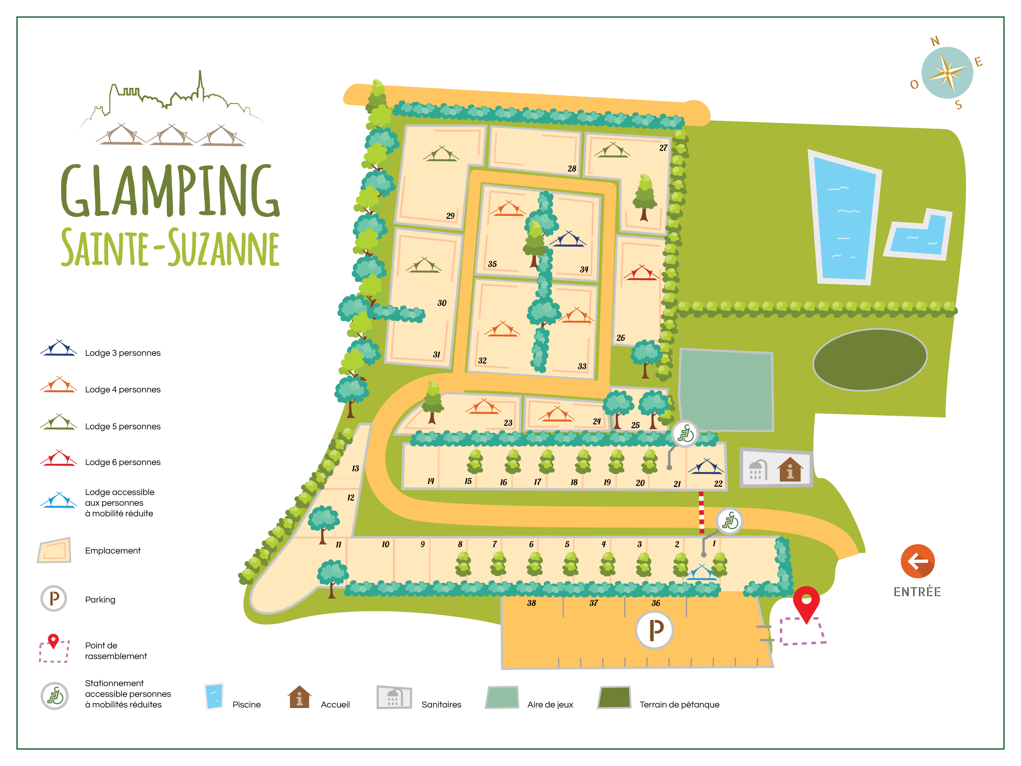 Plan Camping Ste Suzanne 60x80 cm 2023